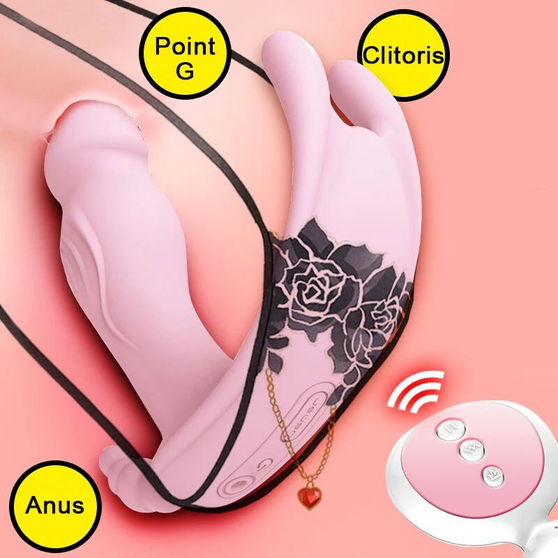 Wearable Butterfly Dildo Vibrator Portable Clitoral Quiet Panty Vibrator Wireless Remote Control Sex Toys for Woman Quiet