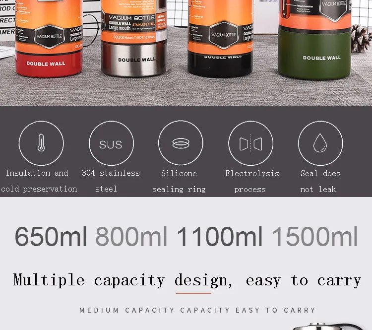 304 stainless steel space pot Russian mug outdoor portable large capacity insulation pot custom sports bottle