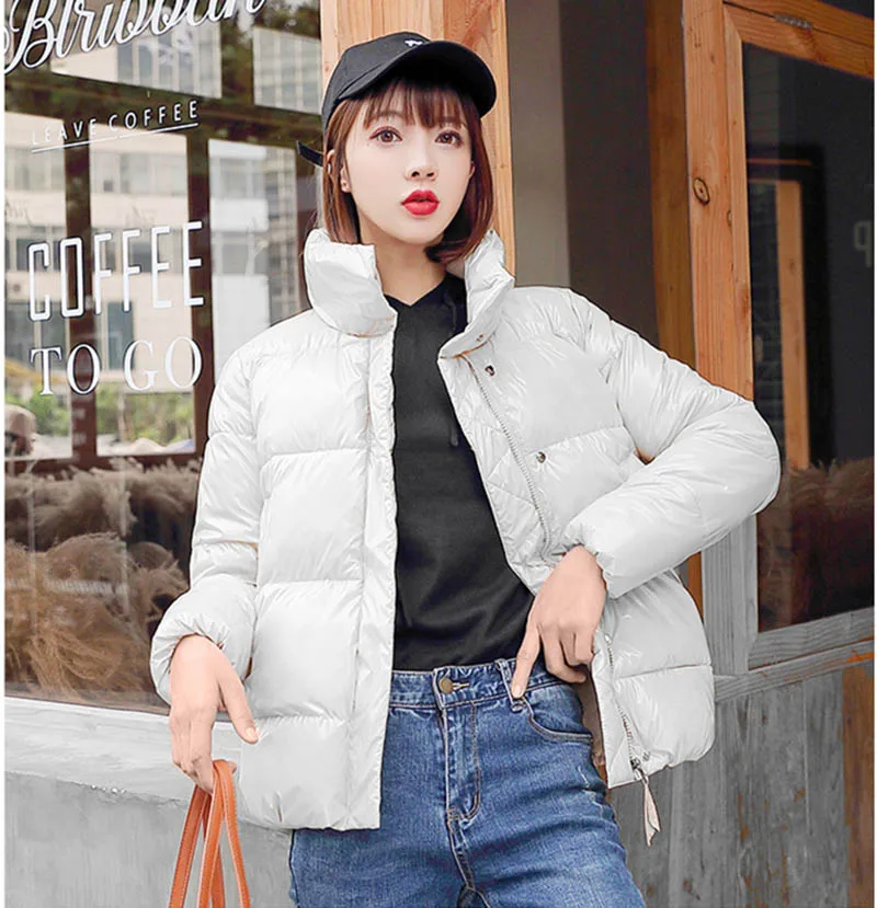 Женская зимняя куртка Пальто Хлопок Парки Одежда года Новая корейская версия Для Out Wear Толстая Парка Пальто Женщина - Цвет: White