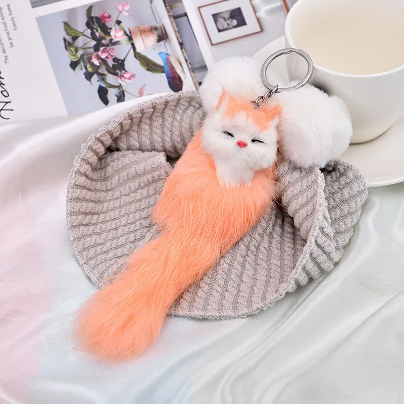 New cute plush fox toy keychain pendant car pendant fashion girl bag charm baby child children birthday gift baby floral headband wide hairband flower charm 0 2y children headwear fashion hair accessory toddlers shower gift