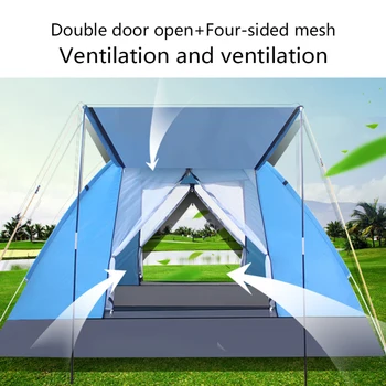 

4 Person Automatic Oxford Tents with Instant Setup Double Door Waterproof Sun Shelter Tent For Outdoor Camping Hiking Supplies