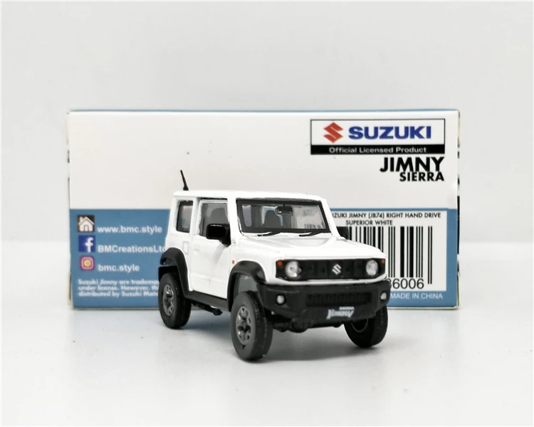 1: 64 BM Creations Suzuki Jimny(JB74) средний серый LHD белый RHD литье под давлением модель автомобиля