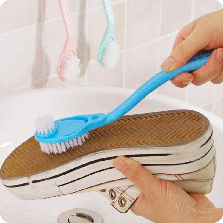 

Creative Double Headed Shoe Brush Multi-functional Double Headed Handle 3 Brush Strong 360-Degree Non-Blind Angle Cleaning Shoe