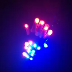 Из двух предметов на Хэллоуин, Детский костюм перчатки со светодиодами теплые перчатки со светодиодами 7 световых режимов пальчиковая