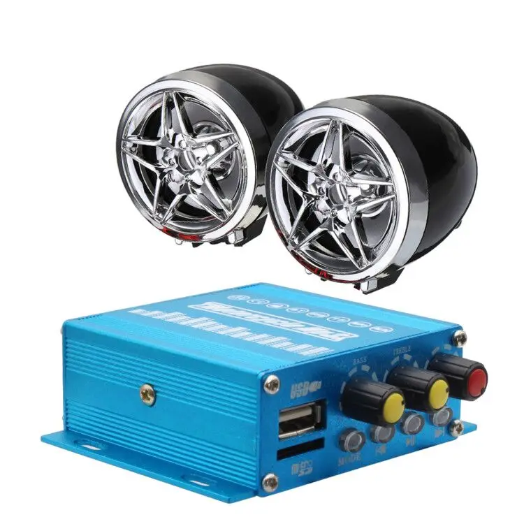 

Universal 1set 12V Motorcycle Audio Sound System Stereo USB MP3 FM Player bluetooth Speaker Radio 3inch 10Wx2 with controller