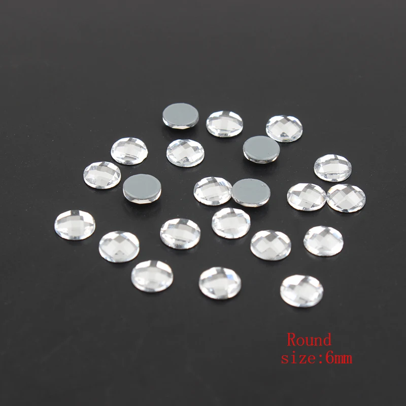 Round 6mm Shinny 144 шт кристально чистый камень мульти-формы класса ААА высокого качества горячей фиксации/клей на горный хрусталь для 3D художественное оформление ногтей - Цвет: Round 6mm