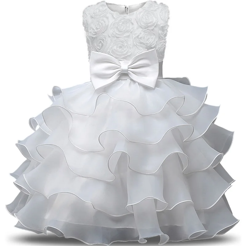 Robe Bebes De Mariage Pour Filles Tenue Princesse Tutu Pour Fete D Anniversaire Et Bapteme Blanc Pour Enfants De 1 An Aliexpress