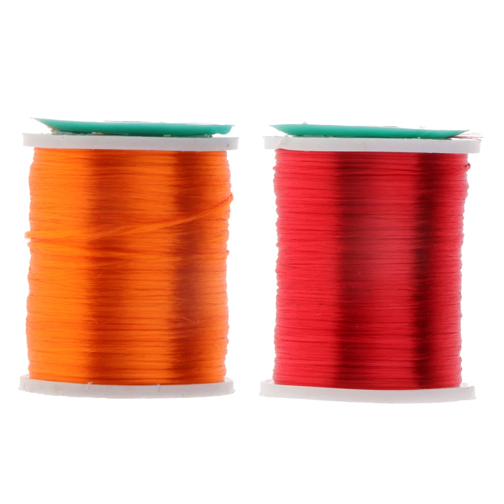 2Pcs 210 Denier Fly Tying Thread Fishing Flies Streamer Tying Accessory 250m Orange Red