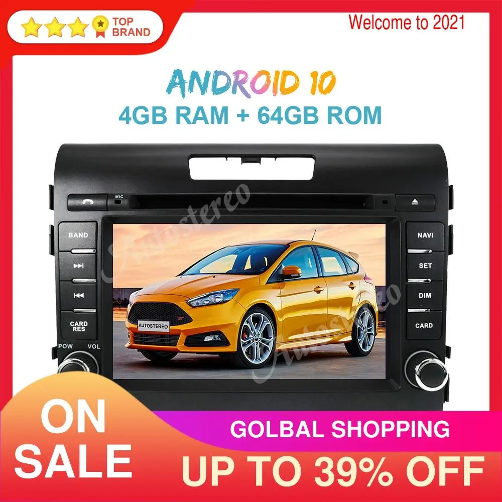Android 10 4 Гб + 64 ГБ Автомобильный GPS навигатор для Honda CRV 2012 2016 автомобильный DVD плеер