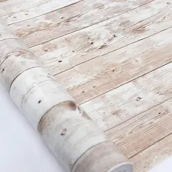 Vinyl Decorative Wood Grain Texture Sticker Self-adhesive Back Roll Wallpaper Door Kitchen Bathroom Furniture Sticker 45x500cm