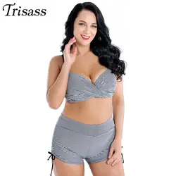 Trisass 2019 новый стиль Россия плюс-Размер Высокая талия брюки бикини женский купальный костюм бюстгальтер «на косточках» чашка DEFG