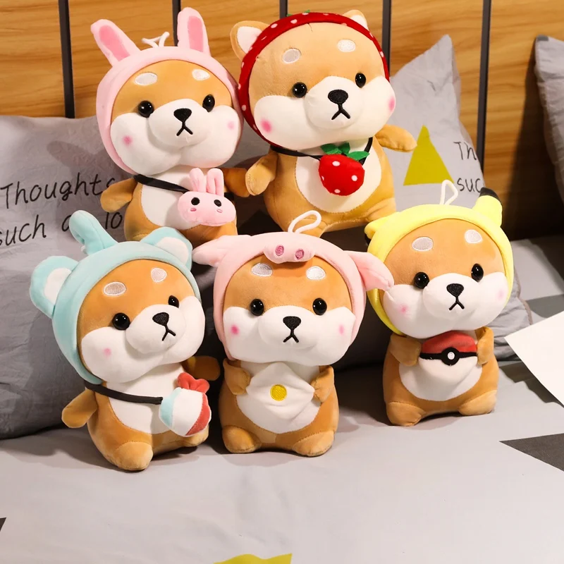 

28-48cm Cute Shiba Dog Pikachu Rabbit Pig Strawberrys Plush Toys Stuffed Soft Lovely Corgi Chai Animal Dolls for Kids Girls Gift