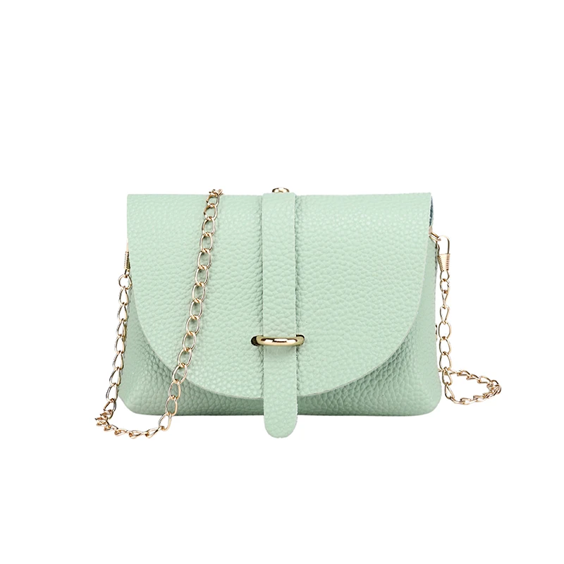 New Women's small Bag Fashion Trend Retro Wide Shoulder Strap Ladies New Style Messenger bags Solid Single Shoulder - Цвет: light green