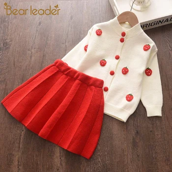 

Bear Leader Girls Cartoon Stawberry Clothing Set 2020 New Fashion Baby Knitted Outfits Children Casual Sweet Princess Suits 2 6Y