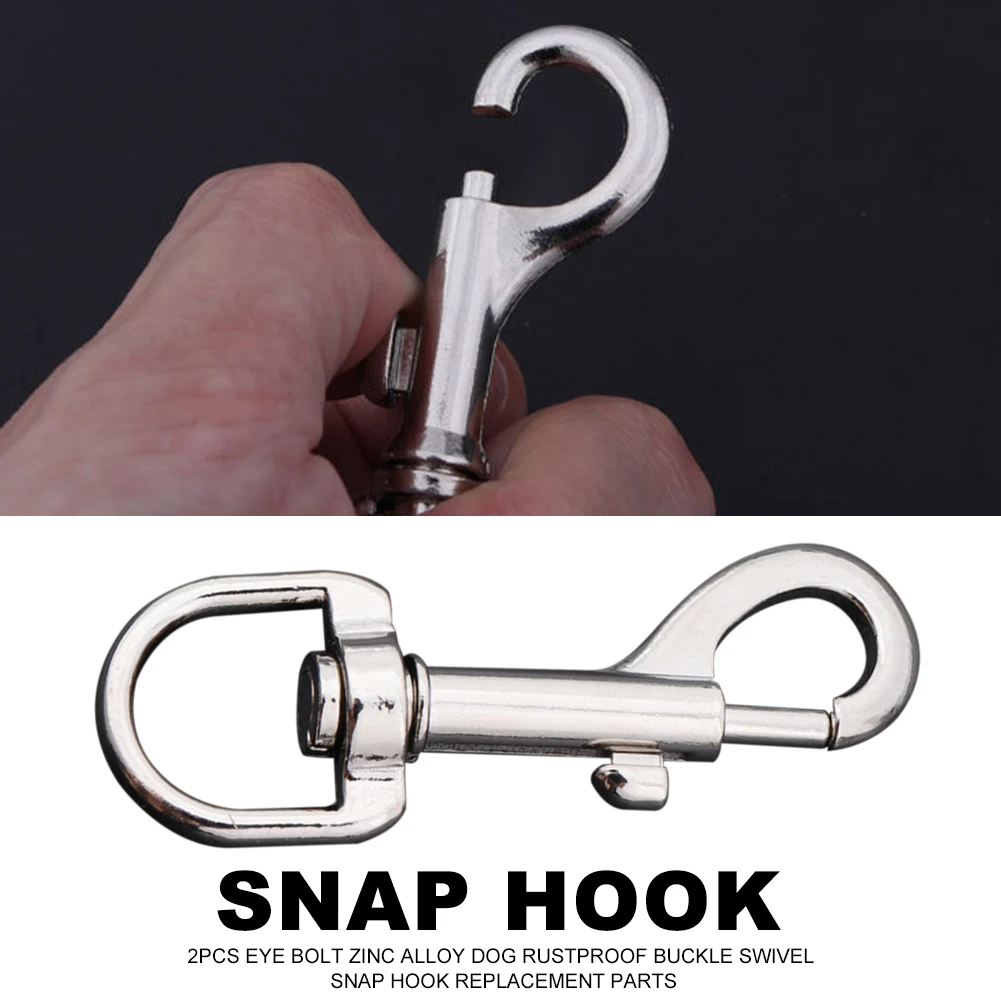 Eye Bolt Zinc Alloy Dog Rustproof Buckle Swivel Snap Hook Replacement Parts Hardware Single Ended Marine Pet Leashes Sports 2pcs swivel shackle