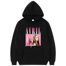 Avril lavigne singer 90s clássico vintage gráfico das mulheres dos homens preto hoodie hoodies das mulheres solto moletom homem mulher camisolas