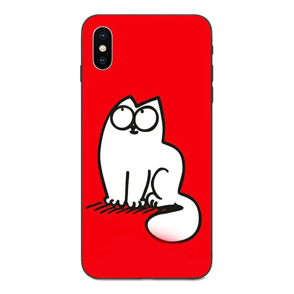 Чехол из ТПУ Забавный Милый Белый Кот Саймона для Huawei Mate 9 10 20 P8 P9 P10 P20 P30 Lite Mini Play Pro P smart Plus Z