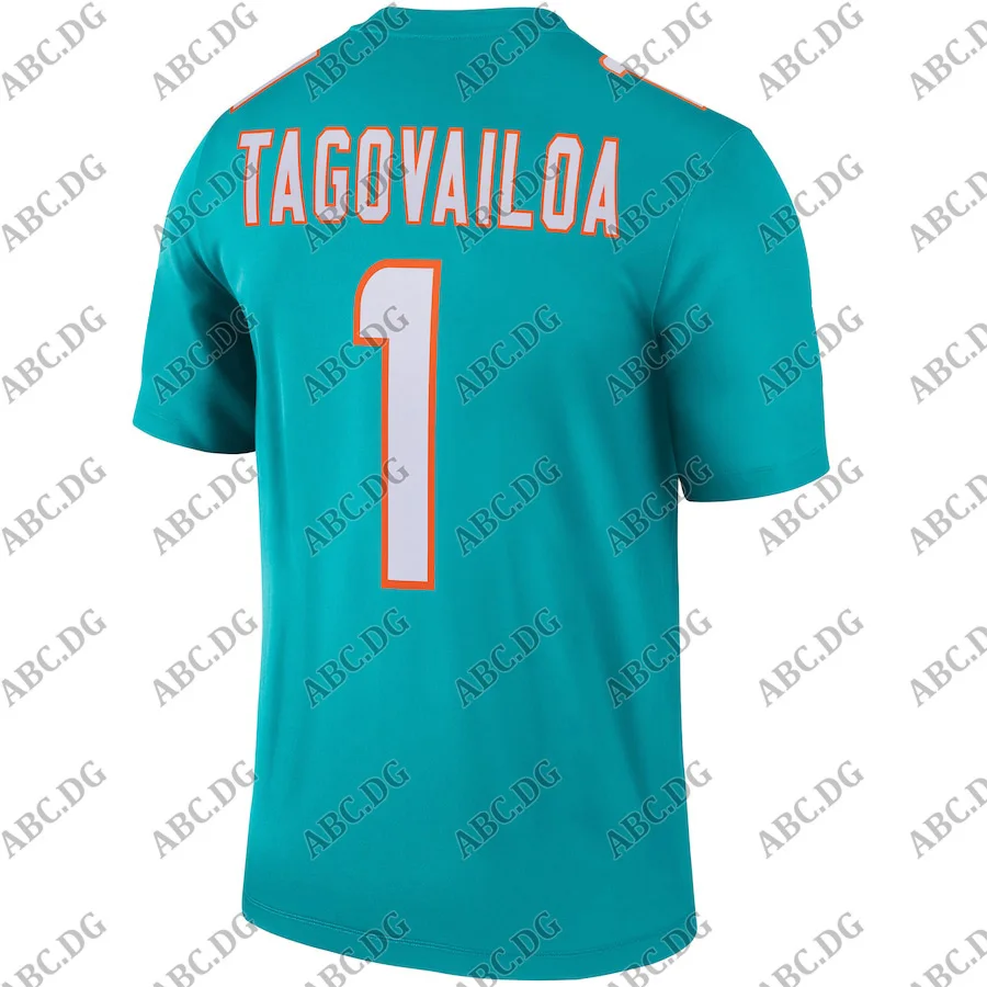 Мужские женские мужские детские молодежные майки с надписью Miami Tua Tagovailoa Aqua Legend |