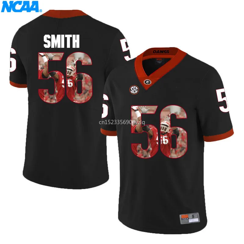 New Arrival High Quality Georgia Bulldogs Smith#56 Pyke#73 College T-shirt Jersey S-XXXL