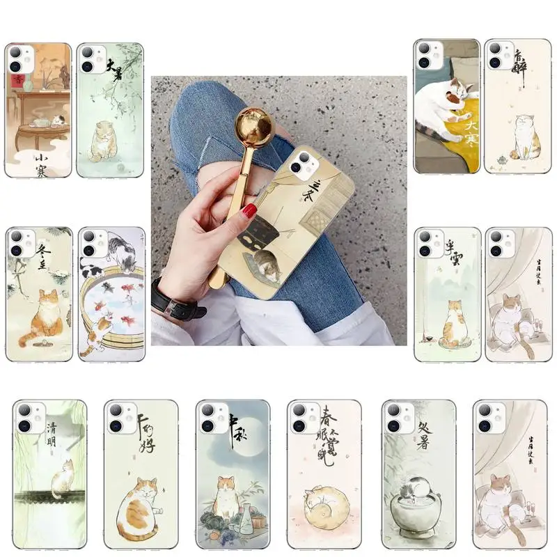 YNDFCNB чехол для телефона с японской кошкой черный корпус iPhone X XS MAX 6 6s 7 7plus 8 8Plus 5 5S SE