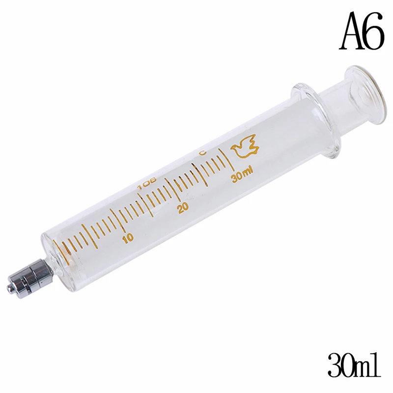 30ml Практичный 1 мл 2 мл 5 мл 10 мл 20 мл 30 мл 50 мл 100 мл стеклянный люэровский наконечник шприца голова многоразовый стеклянный шприц - Цвет: 30ml