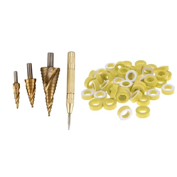 

1 Set Hss Spiral Grooved Step Drill Set & 50Pcs T50-26 Yellow White Ring Iron Ferrite Toroid Cores 7.5Mm Inner Diameter