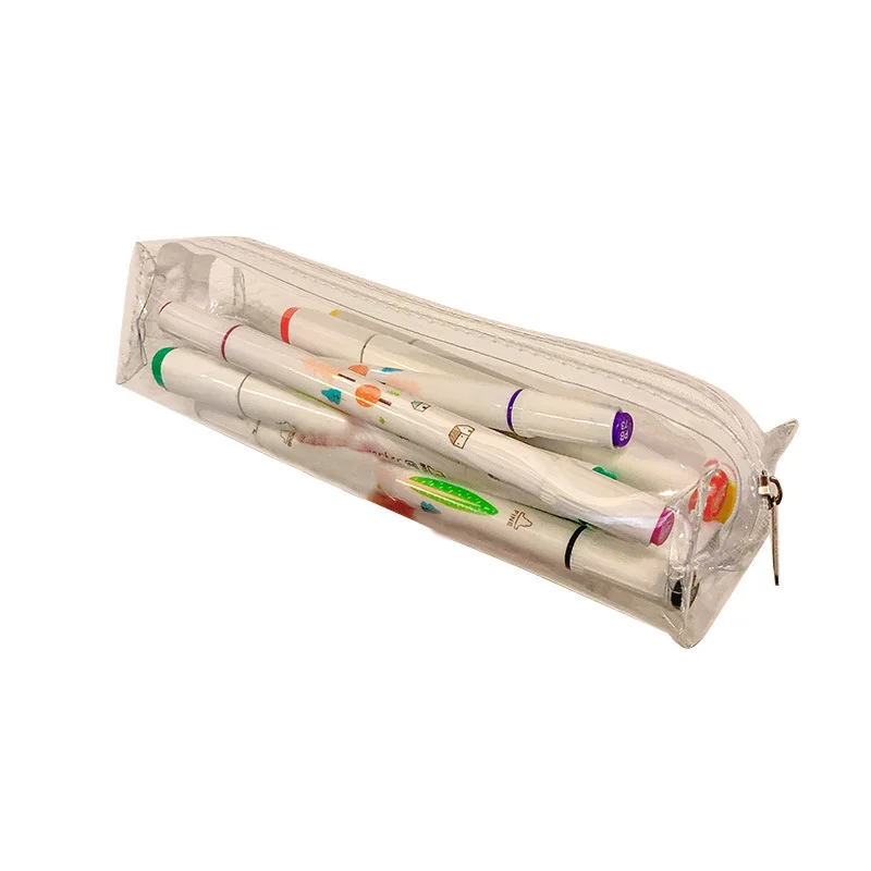 Travel Transparent Makeup Bag Simple Toiletry Case Women Clear Pencil Case Brush Organizer Pouch Men Toothbrush Bags Unisex cosmetic bag toilettry bag makeup bag cosmetic case