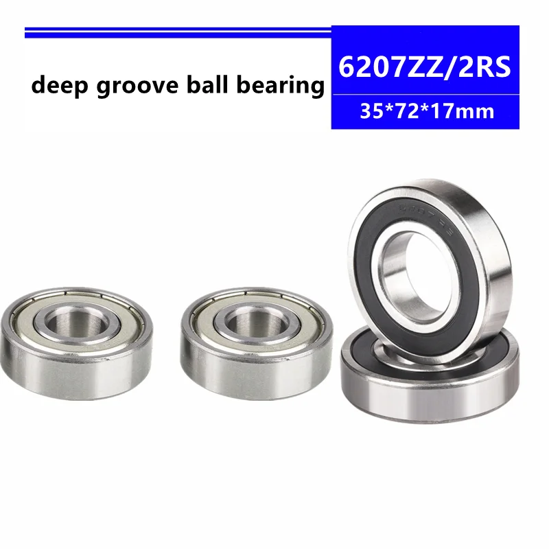 6pcs 6207zz 6207-2rs 35x72x17 Mm Shielded Deep Groove Ball Bearing 6207 ...