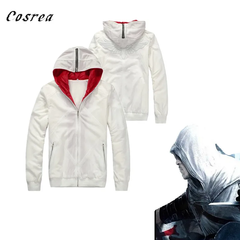 Cosrea Creed Дезмонд Майлз Косплей-костюмы с капюшоном Вышивка толстовки пальто куртка толстовка с капюшоном вышитые для мужчин