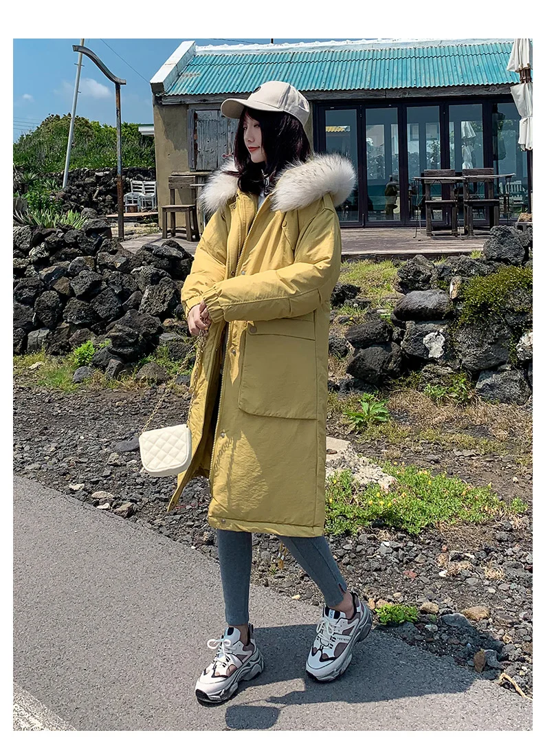 New Long Winter Jacket Women Parka Down Cotton Coat Padded Jacket Korean Parkas Warm Jackets Coats Overcoat 8917 KJ2958