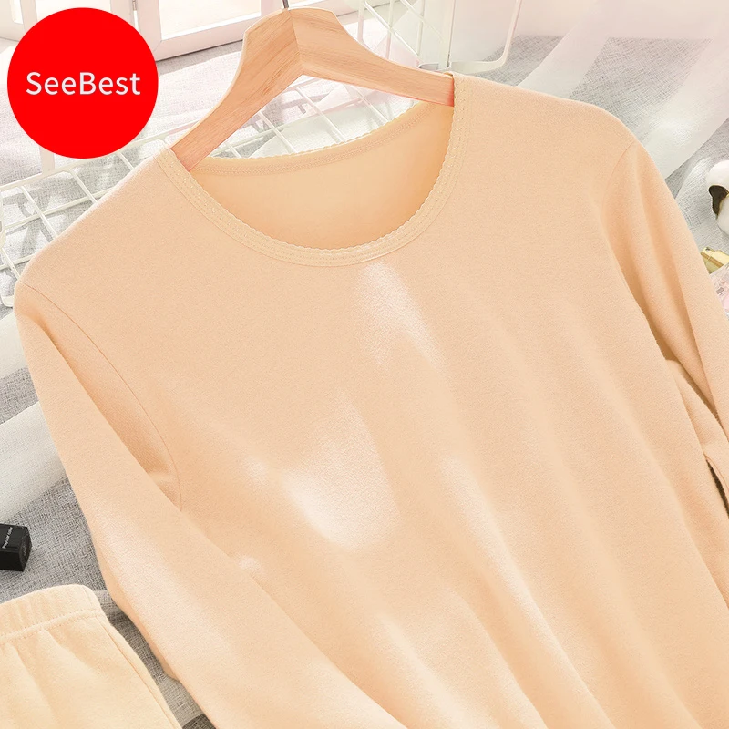SeeBest, Женские кальсоны, термобелье, комплект, зимний, сохраняющий тепло, костюм, женский, мериносовый, толстый, термо, Kleding Dames, хлопок, для мам