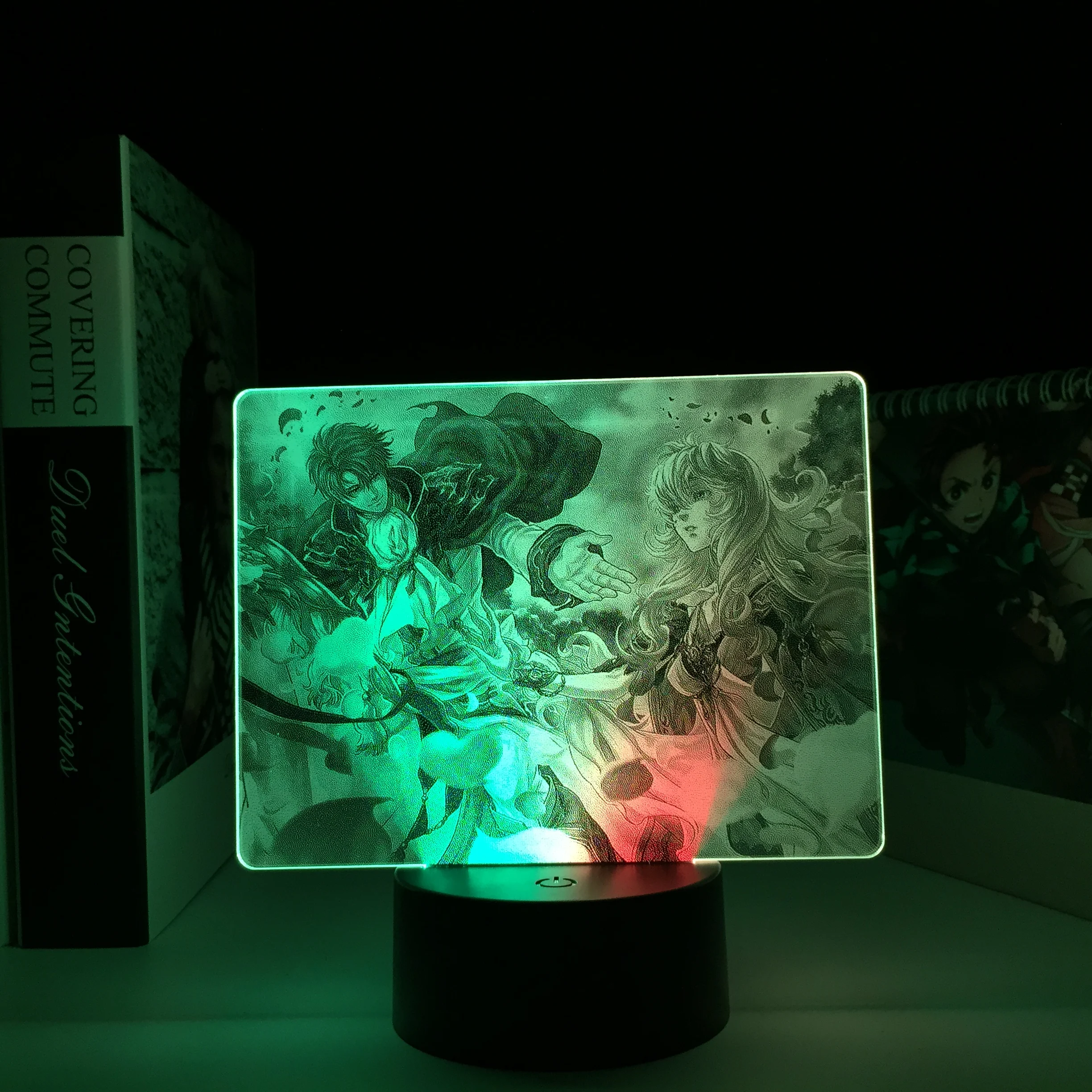 

Двухцветная аниме-фигурка, светодиодный светильник для детской спальни, Декор, подарок на день рождения, Двухцветная светодиодная настольная лампа Манга