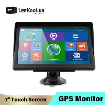 

LeeKooLuu 7" Touch Screen GPS Navigation Map FM Emission Built-in 8G Rom MP3 MP4 Car Sat Nav Truck GPS Navigators Automobile