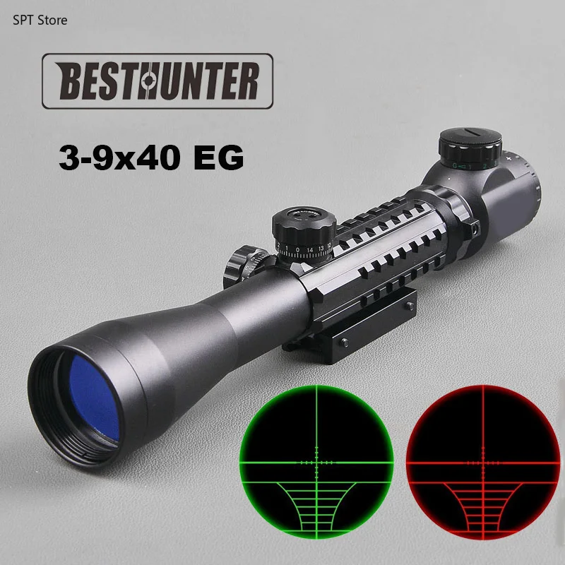 

3-9x40 Tacical Optic Scope Red Green Rangefinder Illuminated Mil Dot Sight Hunting Riflescope Airsoft Air Guns