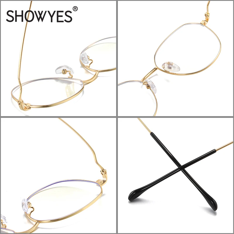 SHOWYES, синий светильник, очки для мужчин, компьютерные очки, серебряный светильник, оправа для веса, Овальные, с антибликовым покрытием, очки для компьютера, 030