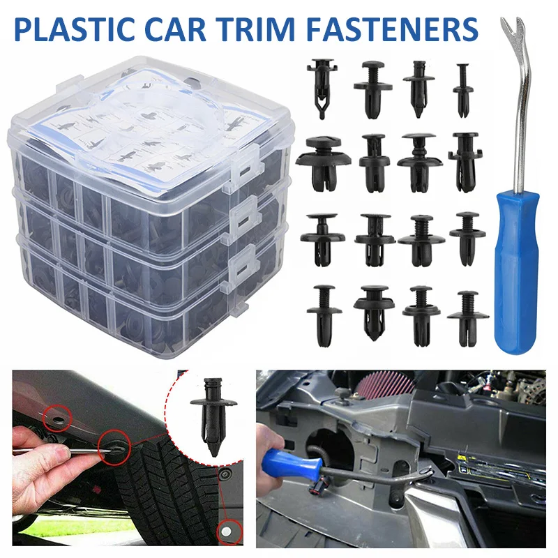 625pcs Plastic Rivet Fasteners Push Trim Clips Pin Bumper for Auto Car Body