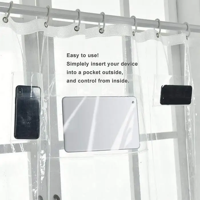 Водонепроницаемый планшет для ванной 12 прозрачный держатель для телефона Шторки для ванной карманы