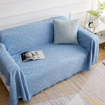 

Knitted Sofa Blanket with Tassel Thread Throw Blankets for Bed Office Travel Sofa Towel Bedspread Comforter Wall Tapestry
