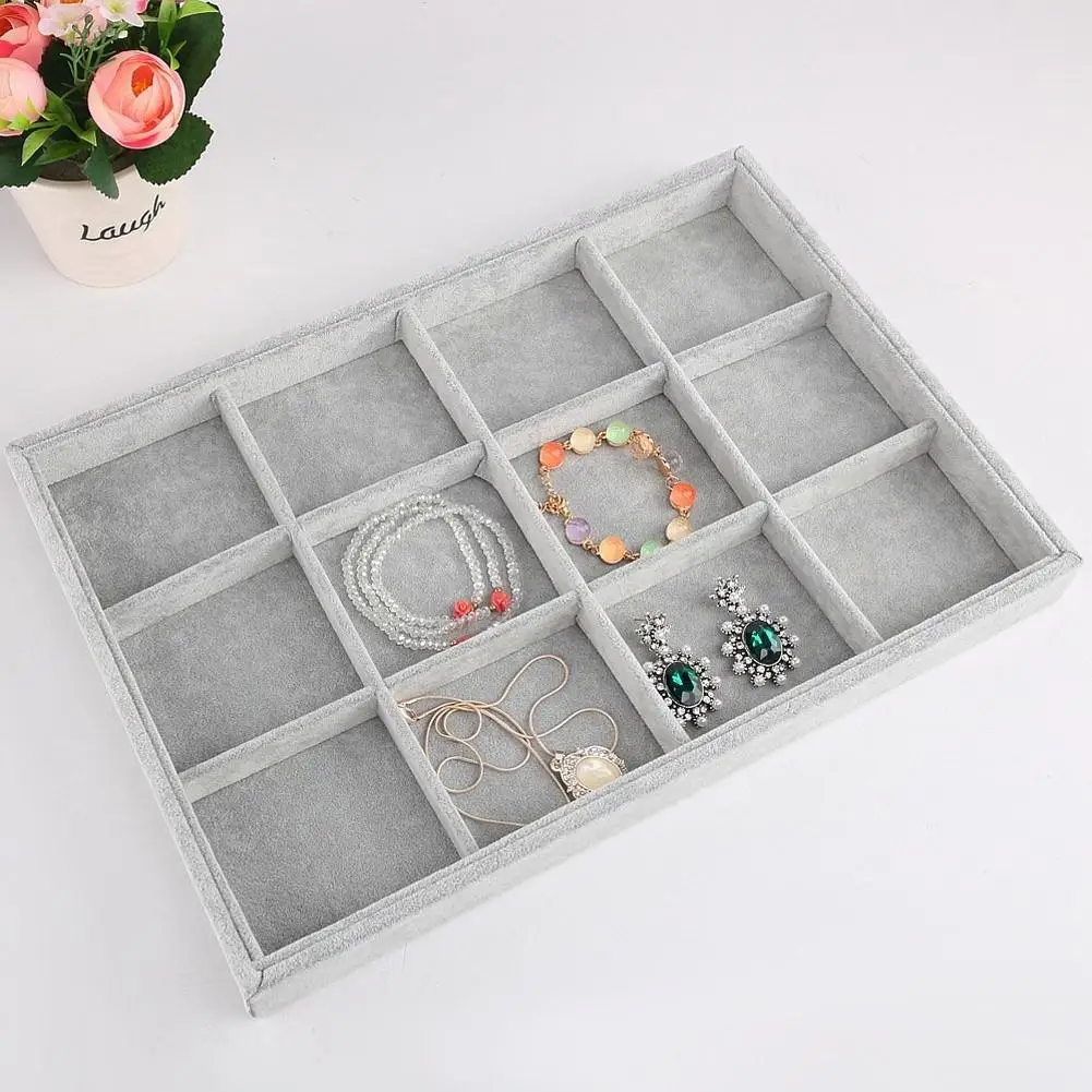 

Fashion Velvet Cloth Earrings Rings Jewelry Pendant Display Holder Tray Rack