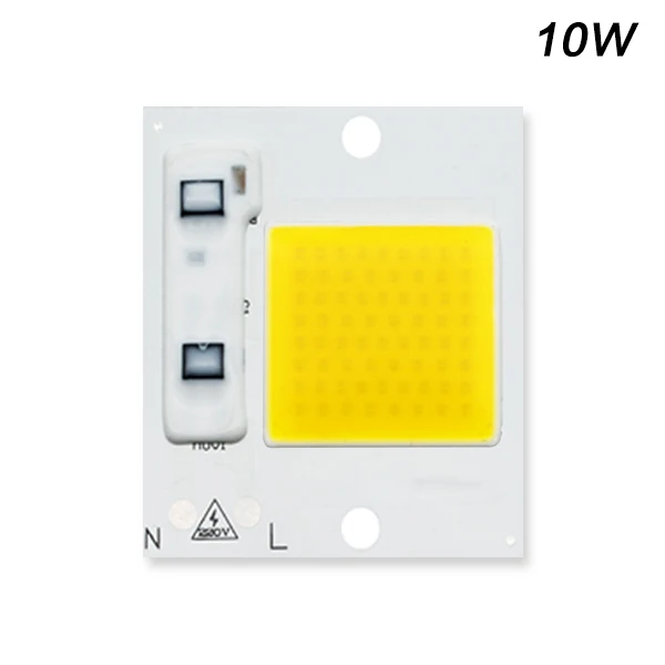 COB 10w COB светодиодный чип 220 В, 50 Вт, 20 Вт, 30 Вт, 10 Вт, 3 Вт, 5 Вт, 7 Вт, 9 Вт, без необходимости драйвера, COB чип, светодиодный светильник, умная IC DIY для прожектора - Испускаемый цвет: COB 10w