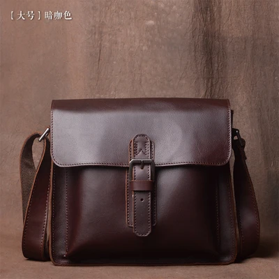 big bag brown A01 винтажная сумка унисекс из натуральной коровьей кожи - Color: big bag brown