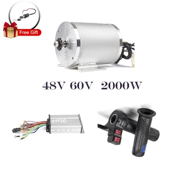 

48V 60V 2000W Electric Motor For Bicycle Conversion Kit Electric Scooter Brushless Motor Controller With Reverse Twist Throttle