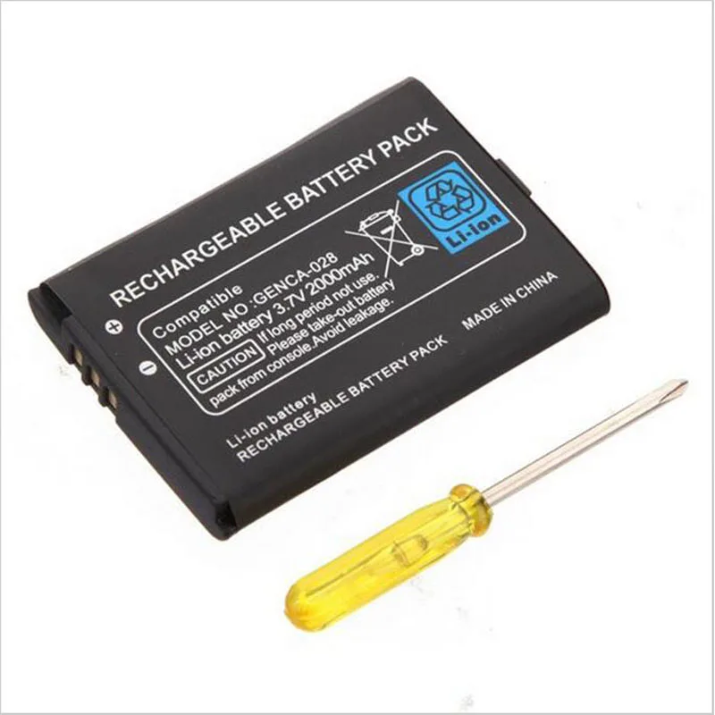 3,7 V 2000mAh перезаряжаемый Аккумуляторный блок питания Замена с инструментом для игровой консоли nintendo 3DS
