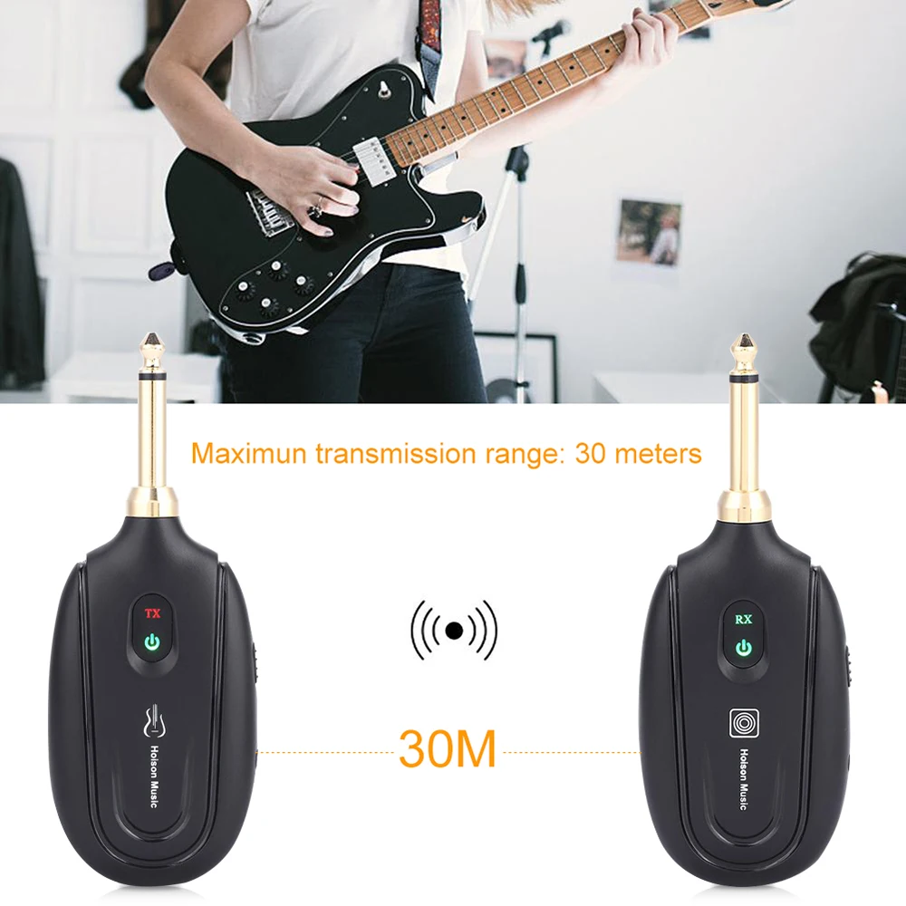 

HOISON M7 High-sensitive Wireless Guitar System Electric Guitars Transmitter and Receiver Set Built-in Battery 30M Range