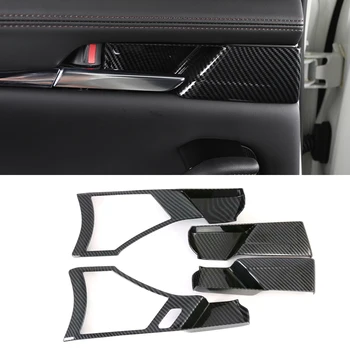 

For Mazda 3 M3 Axela 2019 2020 ABS Carbon Fiber Interior Car Door Handle Bowl Frame 4pcs Car-Styling Accessories
