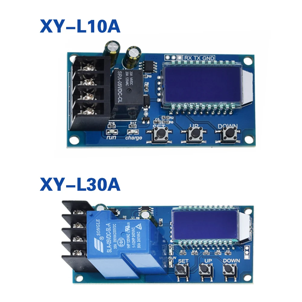 

6-60V 10A 30A Lead-acid Solar Storage Battery Charger Control Module Digital Overcharge Protection Control Switch LED indicator