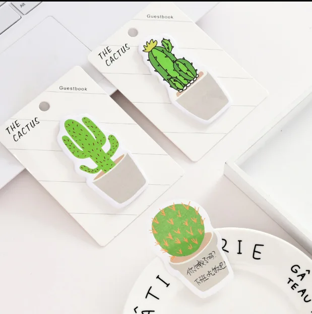 

24 pcs Creative Stationery Small Fresh Cactus Sticky Notes Wholesale Memo Sheets To Do List