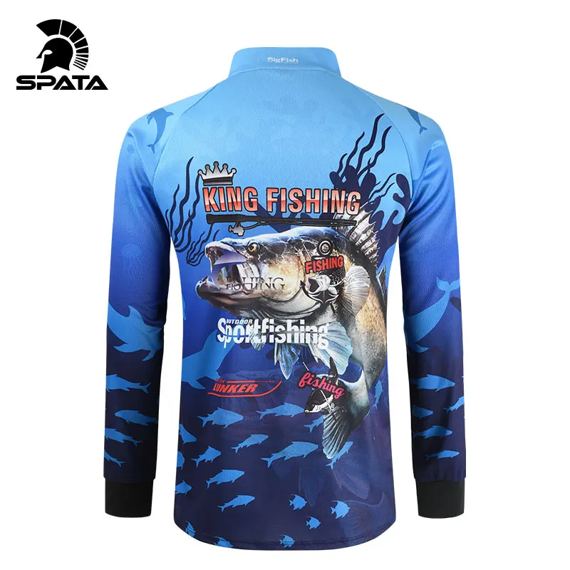 2021 SPATA New Fishing Shirts  Anti-UV Summer Fishing Jerseys Sunscreen Breathable Moisture-Wicking Quick Dry Fishing Clothing