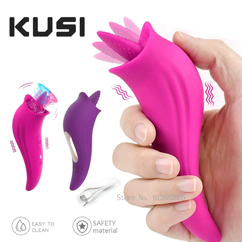 Clitoral Licking Vibrator Clitoris Tongue Stimulator Vaginal Breast Nipple Massager Orgasm Masturbator Adult Sex Toys - Цена: US $21.52
