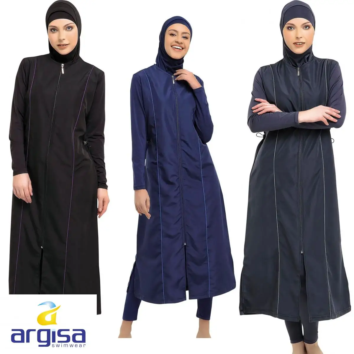 Argisa 7119 сверхдлинные микрорукава полный Burkini Мусульманский купальник S XXL хиджаб